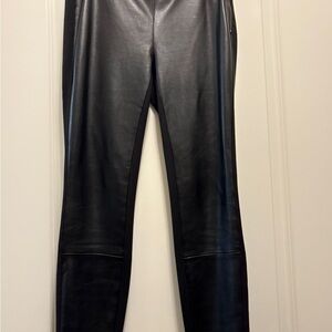 Women's Sleek Black Leather Leggings
